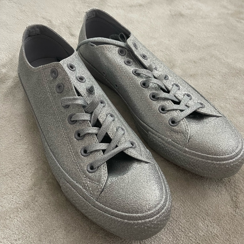 Men’s Silver Glitter Converse Size 11 (US 12)